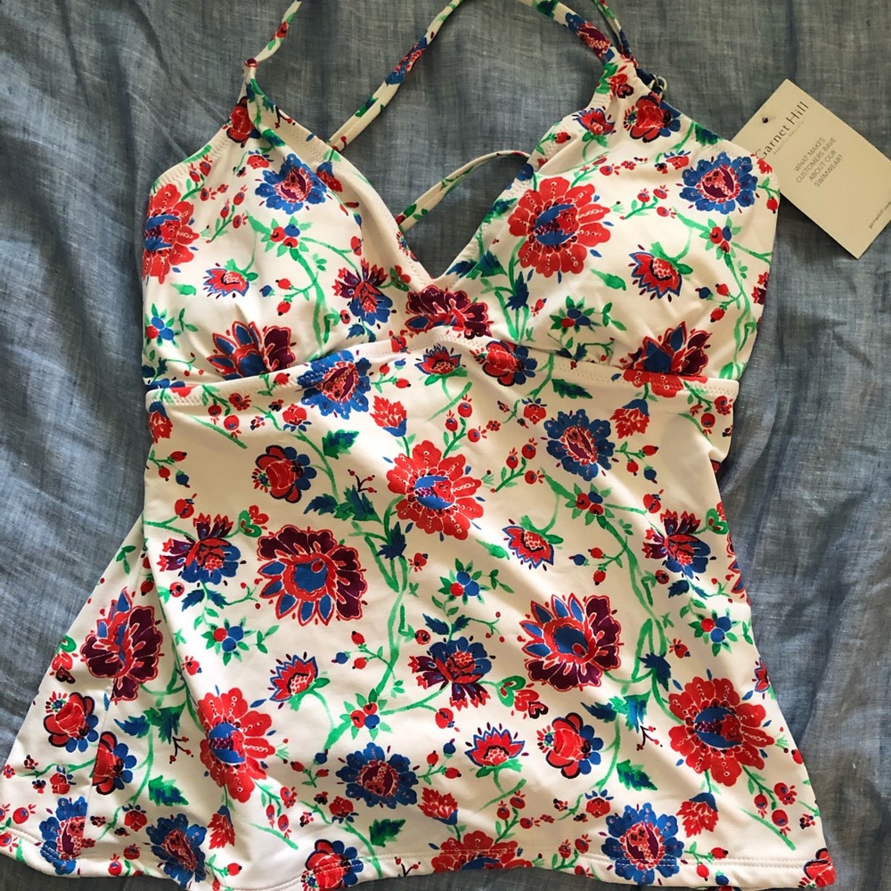 Garnet Hill Tankini with Skirt Bottom NWT